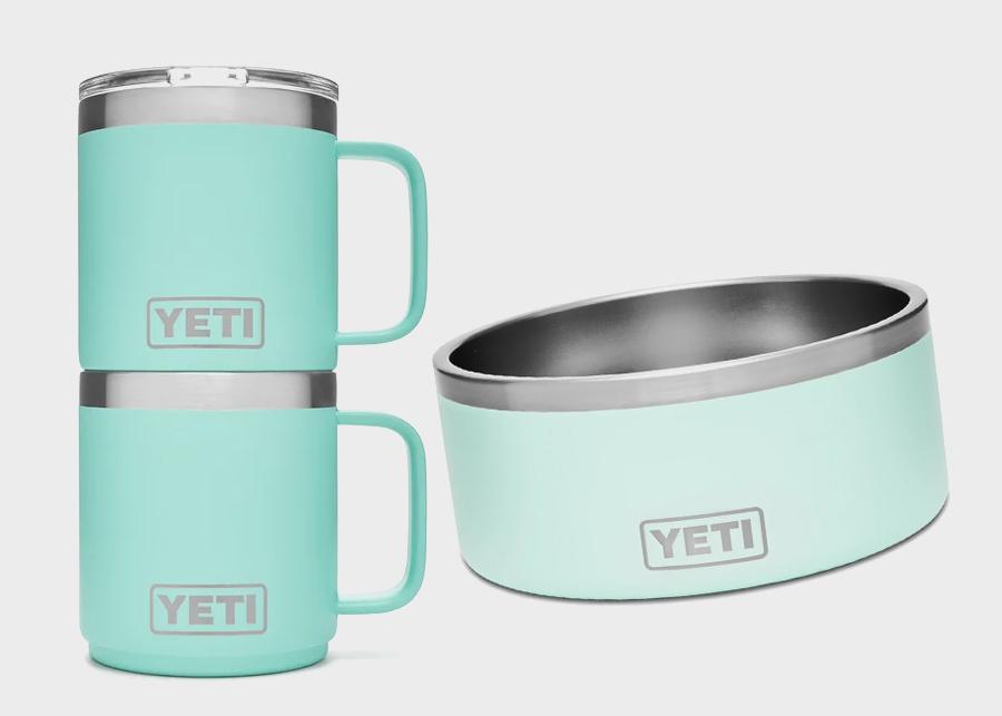 Yeti Dog Bowl & Set of 2 Stackable Mugs